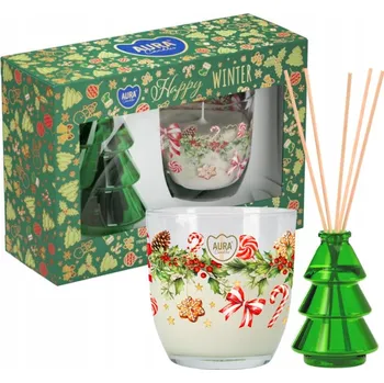 Svíčka Parafínová vonná svíčka Radostná Zima Aura 1 ks