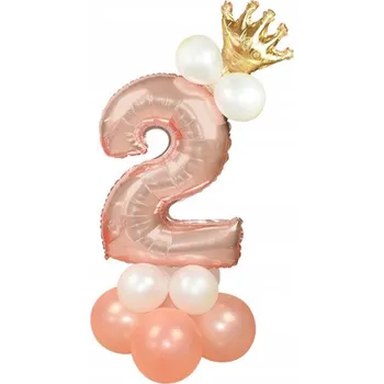 Balónek SADA BALÓNKŮ BALÓNKY K 2. NAROZENINÁM RŮŽOVÉ ZLATO