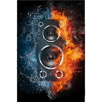 Plakát Sablio Plakát Ohnivý reproduktor - 120x80 cm