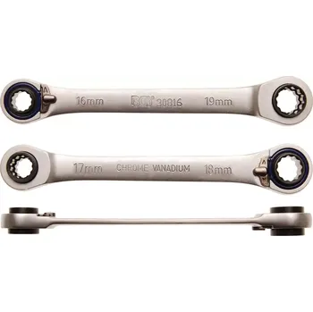 Klíč Očkový klíč s ráčnou "4 v 1" BGS1030016 - 16 x 17 a 18 x 19 mm (BGS1030816) (ráčna 72 zubů, 12hranný profil)