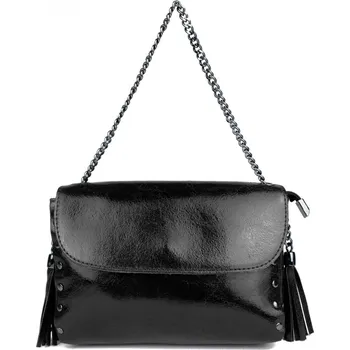 Kabelka GIOSTRA Dámská kožená kabelka Laetita Černá