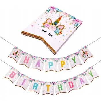 GIRLANDA BANNER VLAJKY JEDNOROŽEC HAPPY BIRTHDAY Stuha
