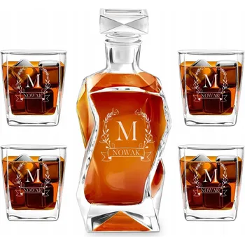Sklenice Sada 4 Sklenice na whisky s gravírováním Dárek k výročí pro manžela