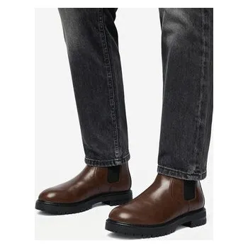 Pracovní obuv Kotníková obuv s elastickým prvkem Lanetti CEO-123AM1760 Hnědá 41