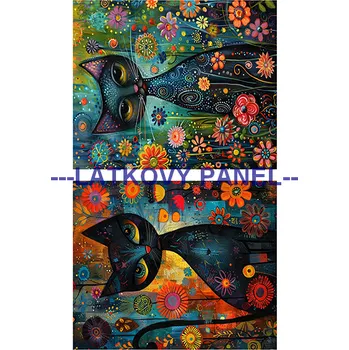 Látkový panel - Kočka - KČ-245 Velikost: 20x13cm, Materiál: Bavlna