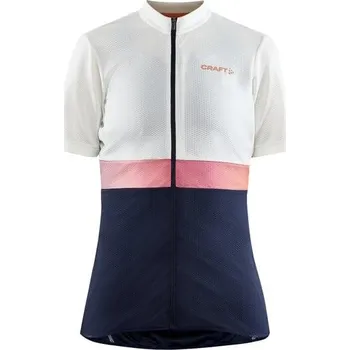 cyklistický dres W Cyklodres CRAFT CORE Endur bílo-šedá s tm. modrou Velikost: L