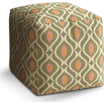 Taburet Sablio Taburet Cube Retro ornament: 40x40x40 cm