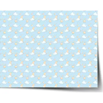 Plakát Sablio Plakát Měsíčky, hvězdičky a mráčky - 60x40 cm