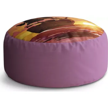 Taburet Sablio Taburet Circle Pirátská loď při západu slunce: 38x48 cm