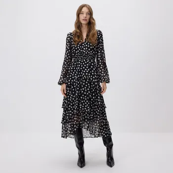 Dámské šaty Reserved - Maxi šaty s puntíky - vícebarevná - 234HU-MLC - 234HU-MLC-S