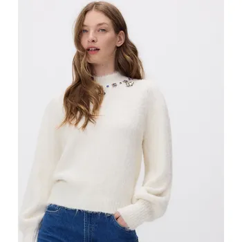 Dámský svetr Reserved - Svetr s bižuterní aplikací - tělová - 652HO-02X - 652HO-02X-S