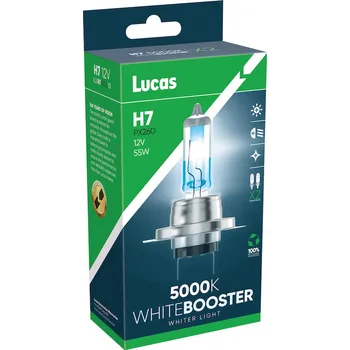 Autožárovka Lucas 12V H7 55W PX26d Whitebooster 5000K, sada (2ks)