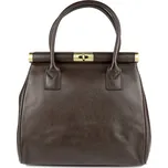 HEXAGONA Dámská kožená kabelka Hendrika Tmavě hnědá