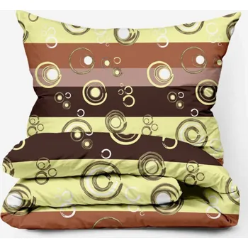 Povlečení Bavlněné povlečení Bublina hnědá Zapínání: knoflík, Velikost polštáře: 50x70, Velikost přikrývky: 140x200