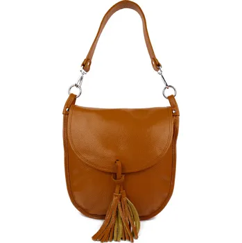 Kabelka GIOSTRA Dámská kožená kabelka Perlita Camel