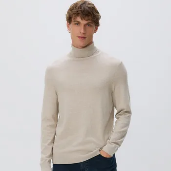 Pánský svetr Reserved - Rolák s viskózou - béžová - 042FR-08M - 042FR-08M-M