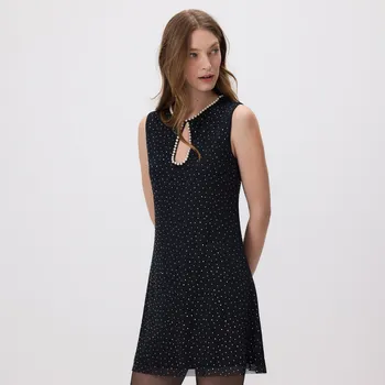 Dámské šaty Reserved - Minišaty s dekorativními detaily - černý - 955GA-99X - 955GA-99X-M