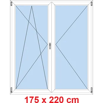 Okno Soft Dvoukřídlé balkonové dveře 175x220 cm, otevíravé a sklopné