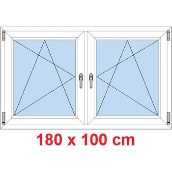 Okno Soft Dvoukřídlé plastové okno 180x100 cm, OS+OS, se sloupkem