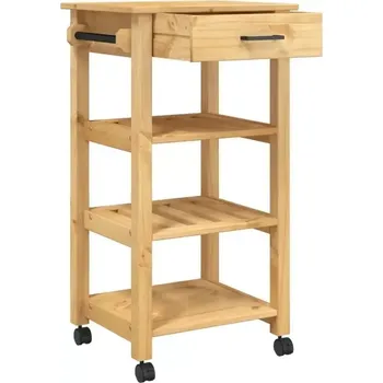 Servírovací stolek Servírovací stolek, kolečka, borovicový masiv, přírodní, DOROTEA