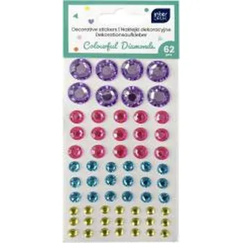 Set školních potřeb Naklejki dekoracyjne 62szt Colourful Diamonds
