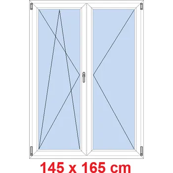 Okno Soft Dvoukřídlé balkonové dveře 145x165 cm, otevíravé a sklopné