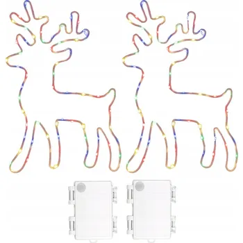 Vánoční dekorace 2 ks Barevná LED světla Vánoční dekorace Svítící sob 120 LED