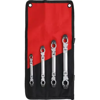 Ruční nářadí Otevřené očkové klíče s ráčnou BGS101785 na brzdová potrubí. Sada 4 dílů (BGS101785) (otevírací očka s ráčnou, Klíče na brzdová potrubí s ráčnovou funkcí sada 4 dílů - Rozměry: 8x9 mm (125 mm délka), 10x11 mm (160 mm délka), 12x13 mm (180 mm délka), 14x15