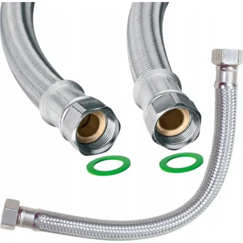 Zavlažování HADICE - PŘÍPOJNÁ HADICE pro vodu v ocelovém opletu GIGANT DN19, vnitřní závit 3/4" x vnitřní závit 3/4", délka 40 cm