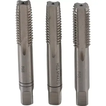 Ruční nářadí Sada závitníků | předřezávací, střední a dokončova (BGS100927) (Sada závitníků BGS technic obsahuje předřezávací, střední a dokončovací závitníky, které umožňují přesné řezání vnitřních závitů v několika krocích. Vhodné pro práci s různými materiály v díl
