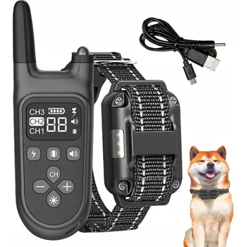 Obojek pro psa VÝCVIKOVÝ OBOJEK PRO PSA SE ČTYŘMI REŽIMY, VODĚODOLNÝ, NABÍJENÍ USB