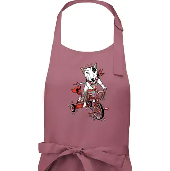 Kuchyňská zástěra Bull terier anděl (Pecka design) - Pánská zástěra na vaření - Univerzální velikost ( Starorůžová )