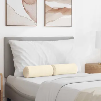 Bytový textil Polštáře 2 pcs Krémová Ø 15 x 40 cm Žebrovaná látka
