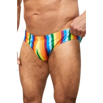Pánské plavky Duhové plavky slipové L vícebarevná