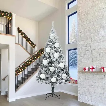 Vánoční dekorace Sada vánočních ozdob 3 pcs Bílá Plast