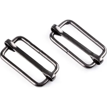 Posunovač na popruhy šíře 25 mm, střední, 4 nikl černý