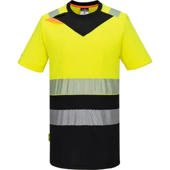 PortWest | DX4 tričko s vysokou viditelností třídy 1 s krátkým rukávem - Yellow/Black / 5XL / 5XL / žlutá