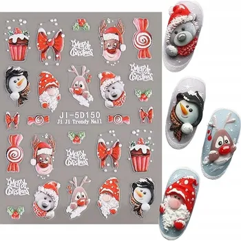 samolepka Samolepka Ozdoby 5D na nehty Vánoční Mikuláš Renifery Sněhové Vločky S133