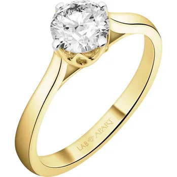 Prsten Prsten ze žlutého zlata s laboratorním briliantem - 1,00 ct - ryzost 750 - 500.131
