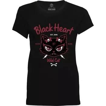 Dámské tričko Black Heart Wild Cat triko černé