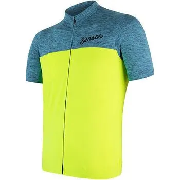 cyklistický dres SENSOR CYKLO MOTION pánský dres kr.rukáv celozip modrá/žlutá Velikost: 2XL
