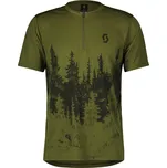 Cyklistické tričko Scott Shirt Trail Flow Zip SS Firgreen/Black Velikost: 2XL