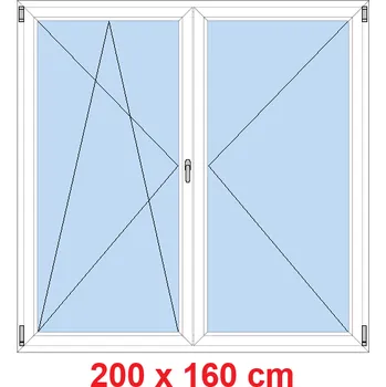 Okno Soft Dvoukřídlé balkonové dveře 200x160 cm, otevíravé a sklopné
