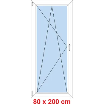 Okno Soft Balkonové dveře 80x200 cm, otevíravé a sklopné