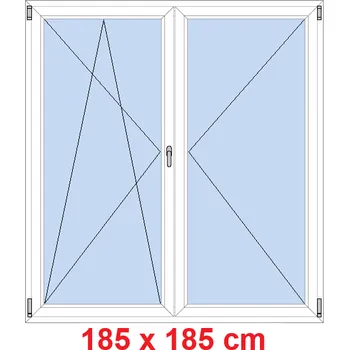 Okno Soft Dvoukřídlé balkonové dveře 185x185 cm, otevíravé a sklopné