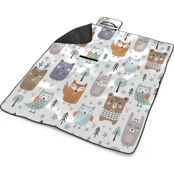 deka Sablio Plážová deka Animovaná lesní zvířátka: 200x140 cm