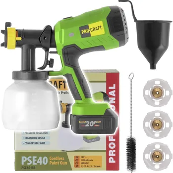 Procraft PSE40bb 20V - akumulátorová stříkací pistole (bez akumulátoru nabíječky)