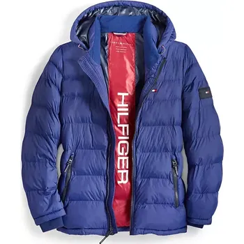 Pánské tričko Tommy Hilfiger prošívaná zimní pánská bunda Puffer středně modrá L