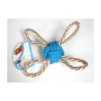 Hračka pro psa HRAČKY SALAČ Přetahovadlo míček čtyřstranné 28cm modré (100/1)