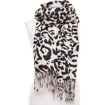 Šála Dámská šála Leopard - černá/natural